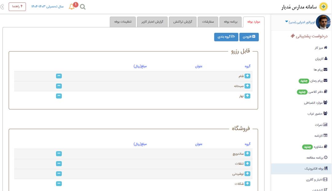 ایده بوفه مدرسه